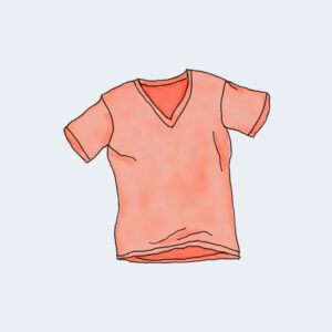 T-shirt met v-hals